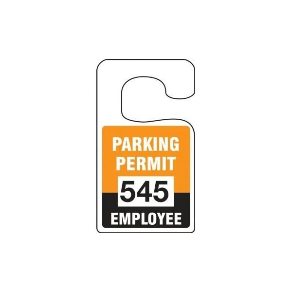 Accuform Parking Permit Tag, EMPLOYEE Numbered 700-799, Maroon, 5in x 3in, Laminated PF-Cardstock, 100PK TNT272MRH - main
